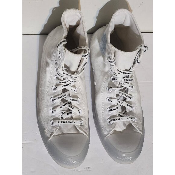 Converse Chuck Taylor All Star High-Top Sneakers Clear Unisex White Size Men 9/ - Picture 4 of 7
